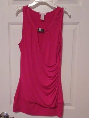 << Cache Draped V-Neck Tank Top - Hot Pink